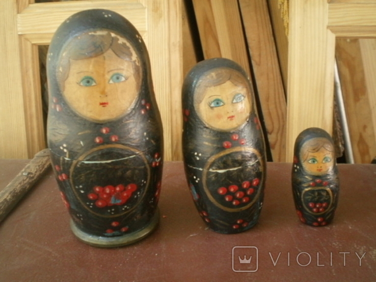 Vintage. Three nesting dolls. USSR, photo number 2