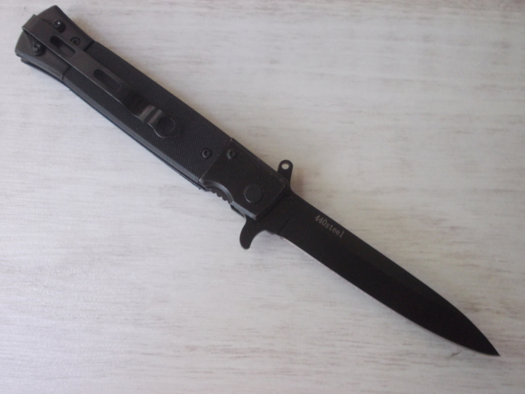 Нож складной полуавтомат SOG Replica , черный, фото №7