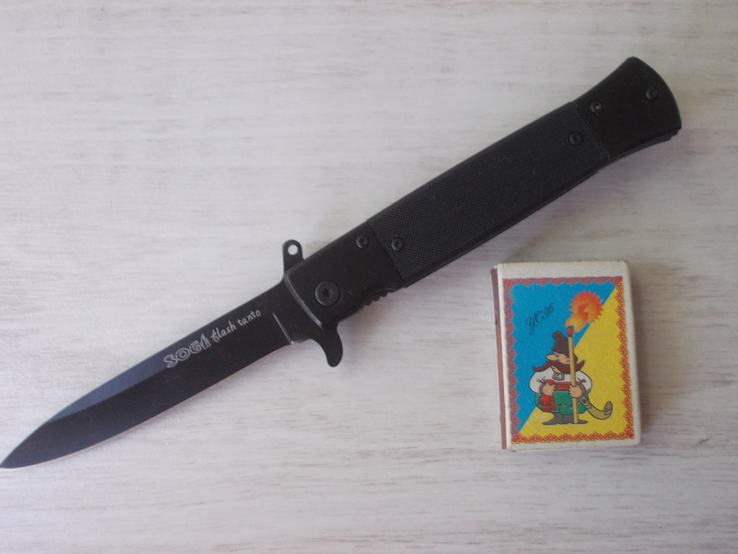 Нож складной полуавтомат SOG Replica , черный, фото №9