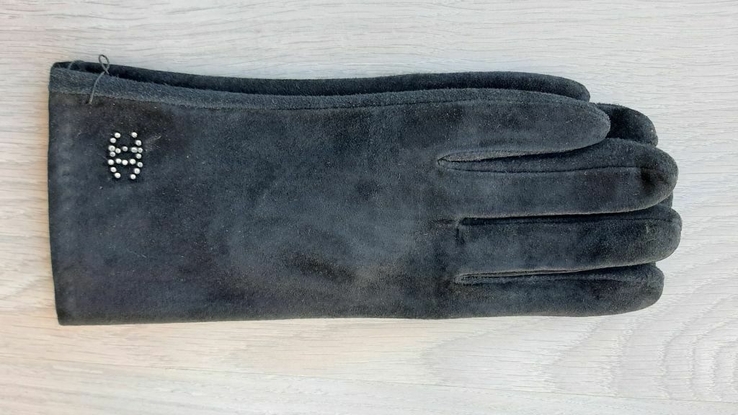 Женские замшевые перчатки (черные, коричневые, бежевые), фото №4