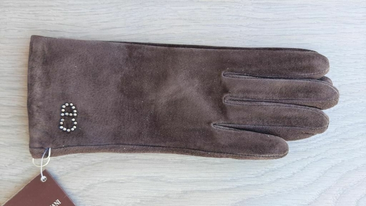 Женские замшевые перчатки (черные, коричневые, бежевые), фото №10