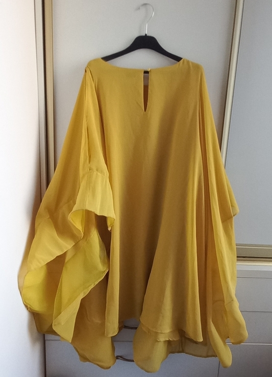 Сукня жовта з рукавами крилами, фото №3