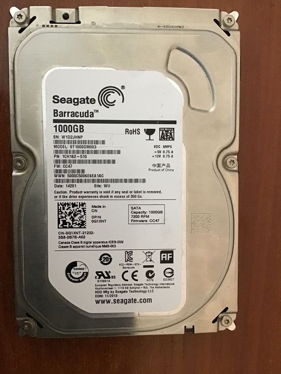 Жорский диск HDD 1000 Gb, фото №2