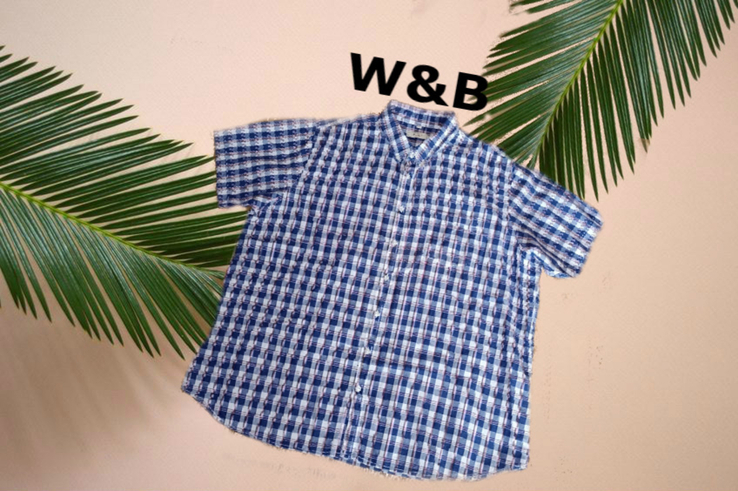 WB хлопок + лен Красивая стильная дышащая мужская рубашка Индия, фото №3