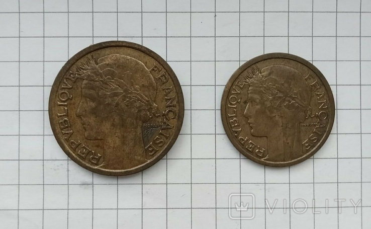 1 франк 1941, 2 франка 1939, фото №3