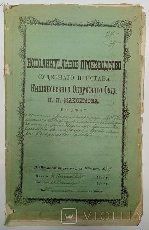 Украина 1894г. г. Хотын. Дело, фото №2