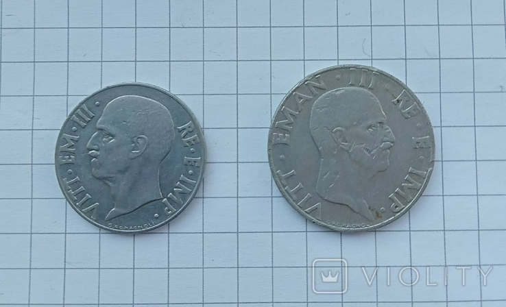 20 чентезимо 1941, 50 чентезимо 1940, Италия, фото №3