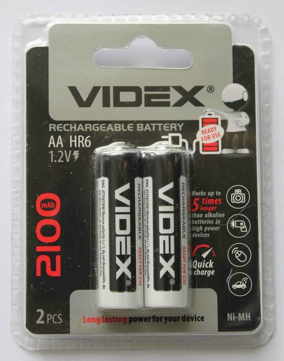 Аккумуляторы Videx HR6 AA 2100mAh 2 шт. (1361), numer zdjęcia 3