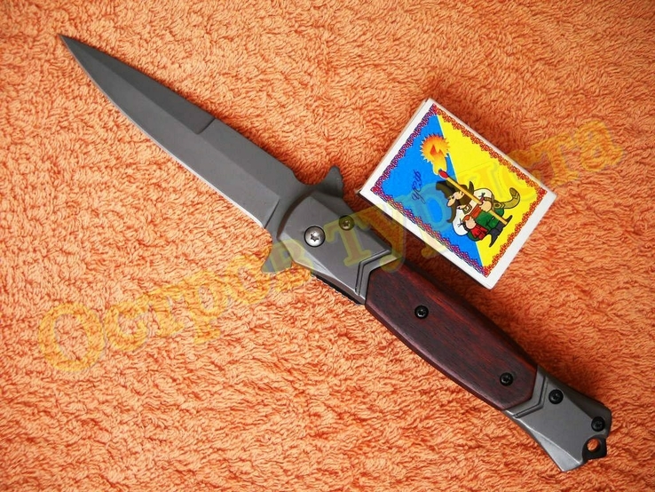 Нож тактический выкидной FA52W с стеклобоем клипсой, фото №4