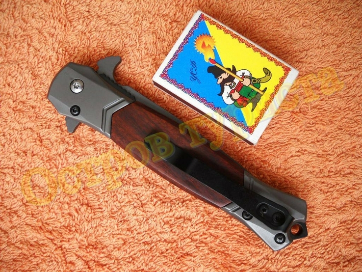 Нож тактический выкидной FA52W с стеклобоем клипсой, фото №10