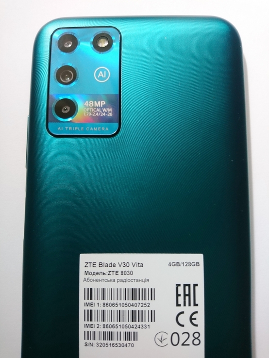 Смартфон ZTE Blade V30 Vita 4/128 Gb Green + чехол, фото №5