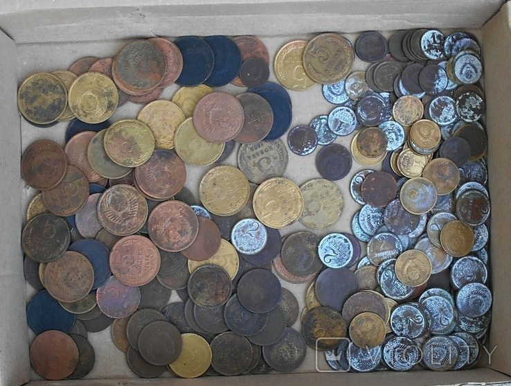 Монеты 1,2.3.5 коп 1961-1991г. 665гр., photo number 4