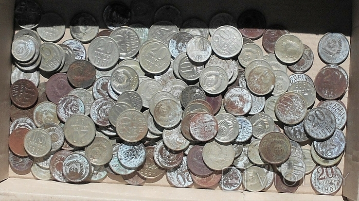 Монеты 10,15,20коп 1961-1991г 450гр.