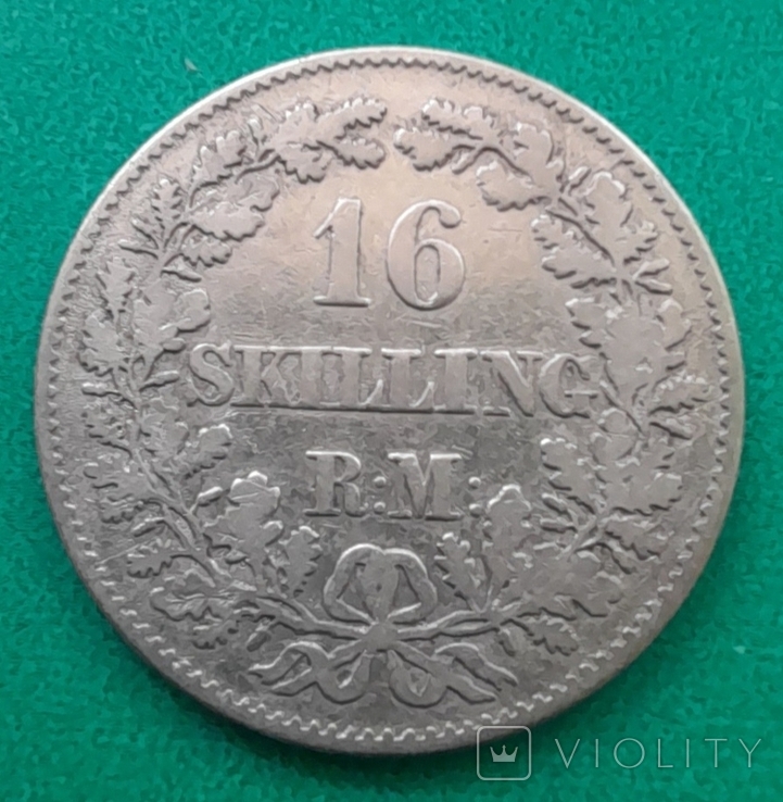 Дания 16 скиллингов 1856, фото №2