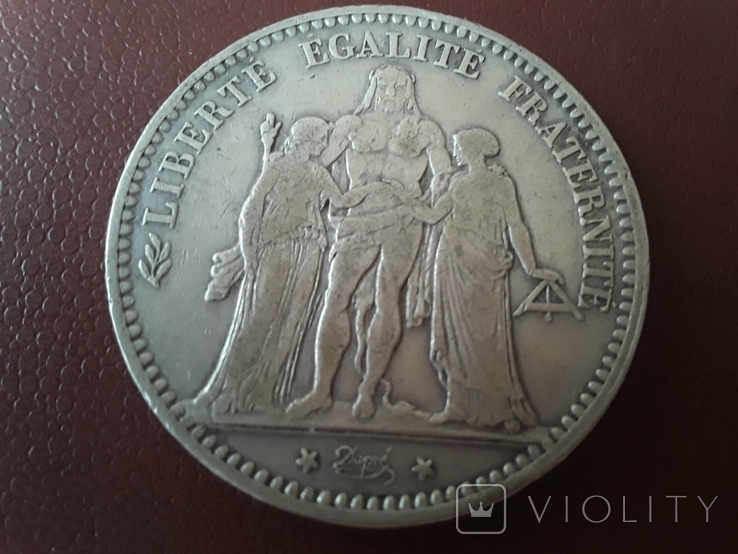 Франция, 5 франков 1875 г., Республика, фото №3