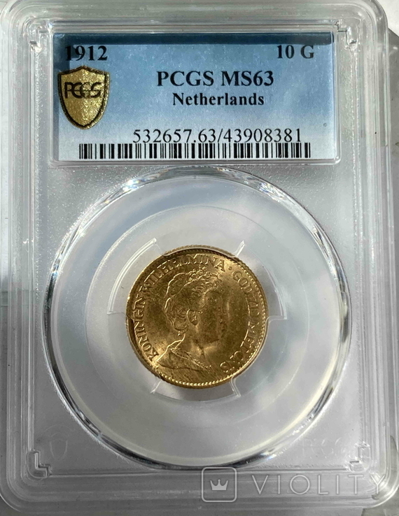 10 гульденів 1912 PCGS MS-63, фото №2