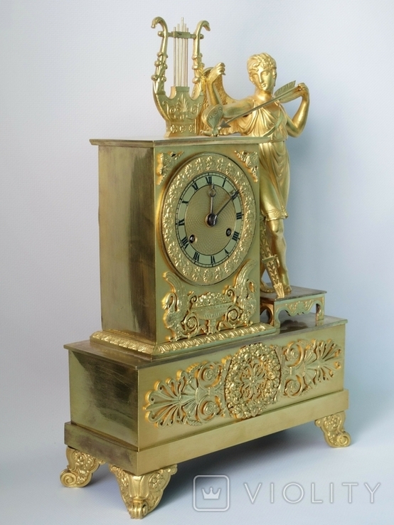 Бронзовий камінний годинник початку XIX століття в стилі ампір, фото №8