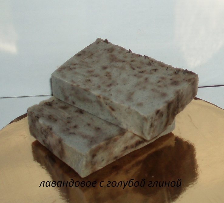 Натуральное мыло с нуля лавандовое голубая глина 90 гр