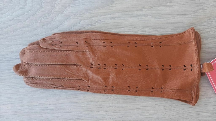 Женские кожаные перчатки (разного цвета, без подкладки), фото №2