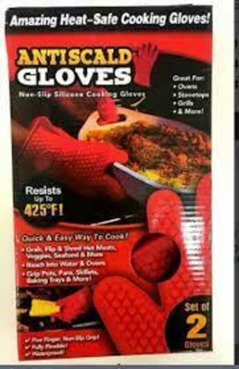 Перчатки-прихватки силиконовые термостойкие Нot Hands Красные 7707, фото №4