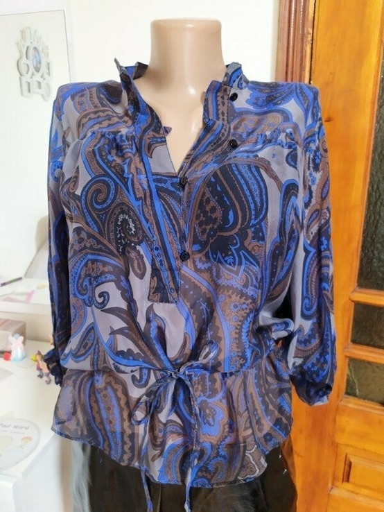 Zara woman M шелковая блуза из тонкого шёлка з тонкого шовку шовкова, photo number 3