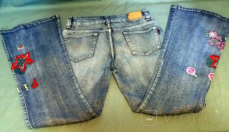 R-Ping Жіночі джинси-кльош Вишивка Стрази 29 розмір, фото №7