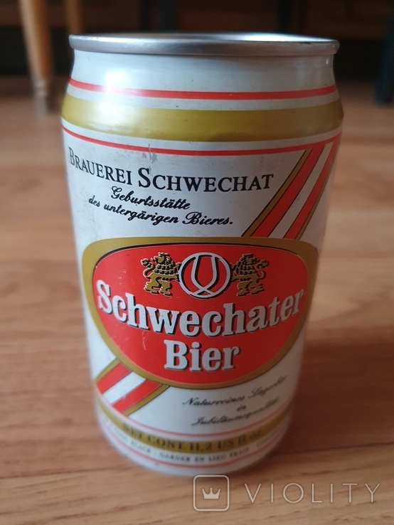 Пивная баночка "Schwechater Bier", 0,33 л, 1992 год, фото №2