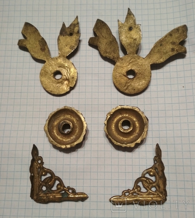 6 старинных бронзовых накладок, photo number 3
