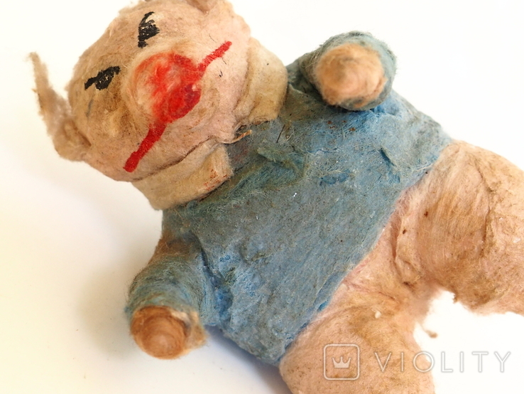 Ёлочная игрушка вата свинья , поросенок , довоенная игрушка, фото №12