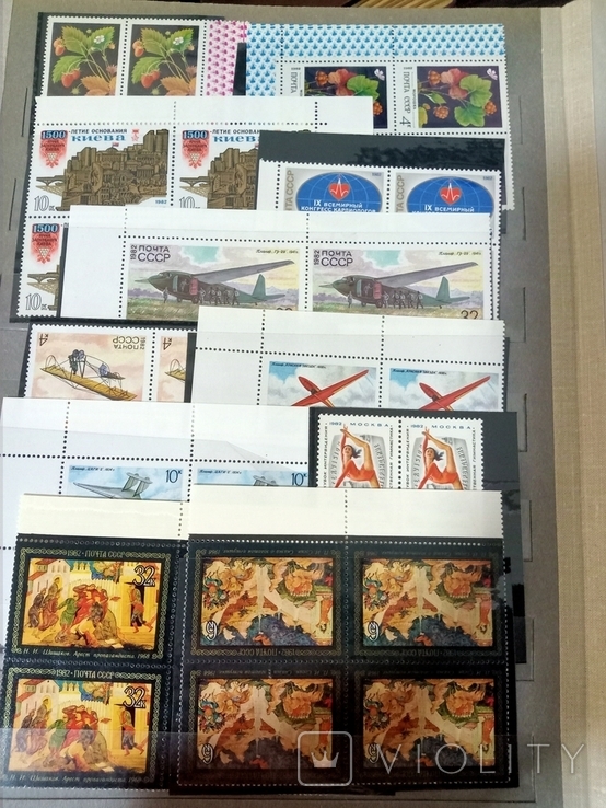 Альбом с марками разное 1982 квартблоки(93шт)/ единичные марки(96шт)/блоки(26шт), фото №5