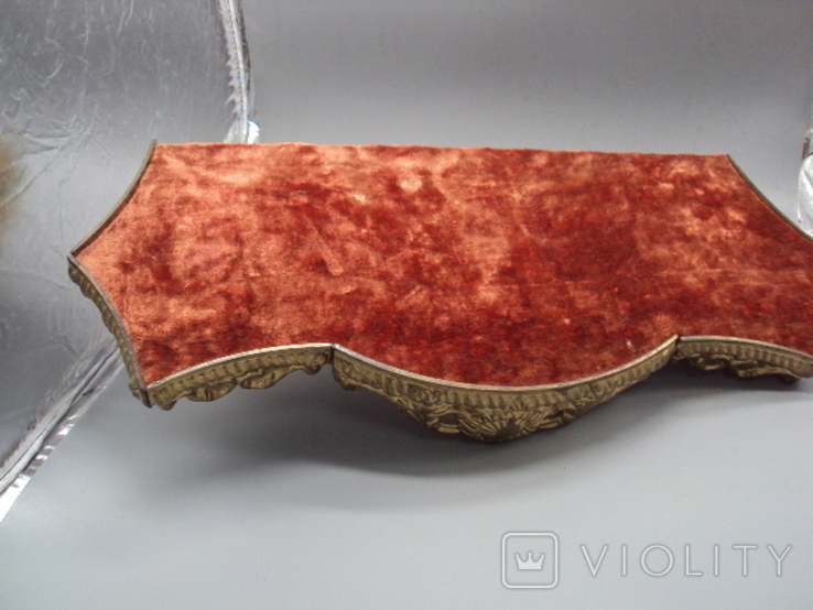 Interior shelf metal, velvet, wood shelf for interior size 21.5 x 56.2 cm, photo number 9