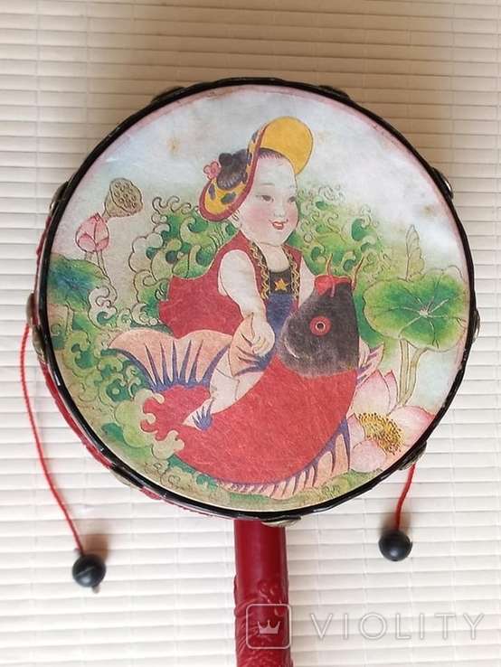Chinese drum wind-rumble, rattle, ratchet., photo number 6