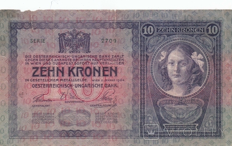 10 крон 1904 года ( Австро-Венгрия ).