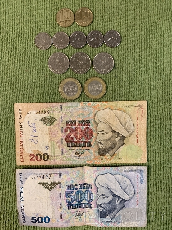 Набор монет и бон 1999-2018 Казахстан 14 шт без повторов