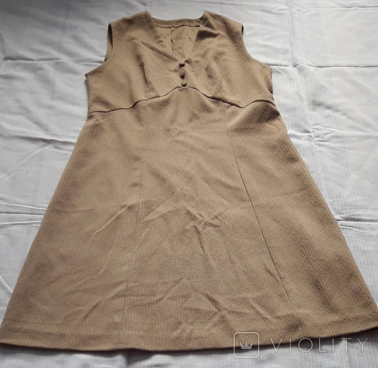 Винтажное платье индпошив мода 70-е, кремплен, фото №2