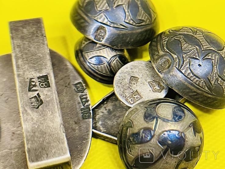 Jewelry Belt Caucasus Silver 84 Hallmark Blackening Kubachi, photo number 9