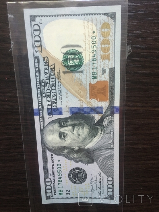Банкнота заміщення - зірка 100 * dollar USA / 100 Доларів США, фото №3