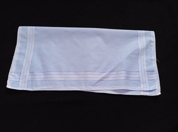 Мужской № 4 -л3 носовой платок мужской голубой с белым, фото №4
