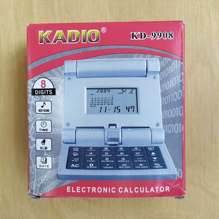 Электронные часы, календарь и будильник. KD-9908.