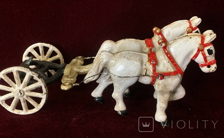 Vintage composition of a team of horses cast iron Kenton Iron Horse 1930s, America, photo number 4