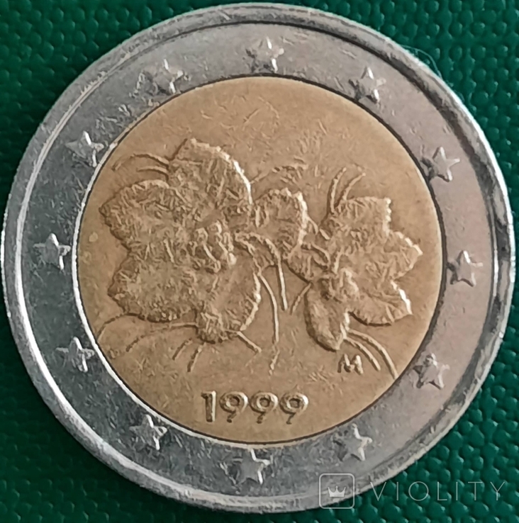 €2 регулярний випуск Фінляндія (Тип 1) 1999, фото №2