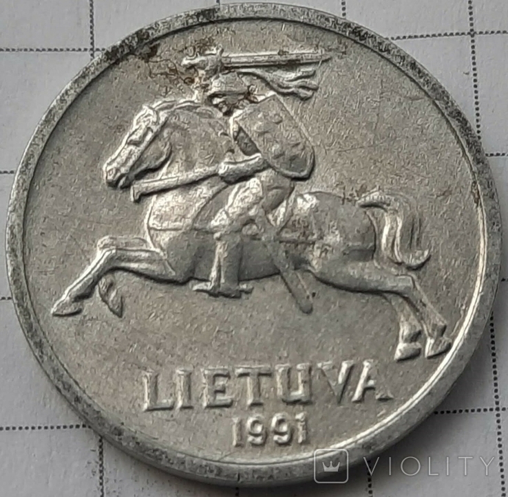 Литва 1 цент, 1991, фото №2