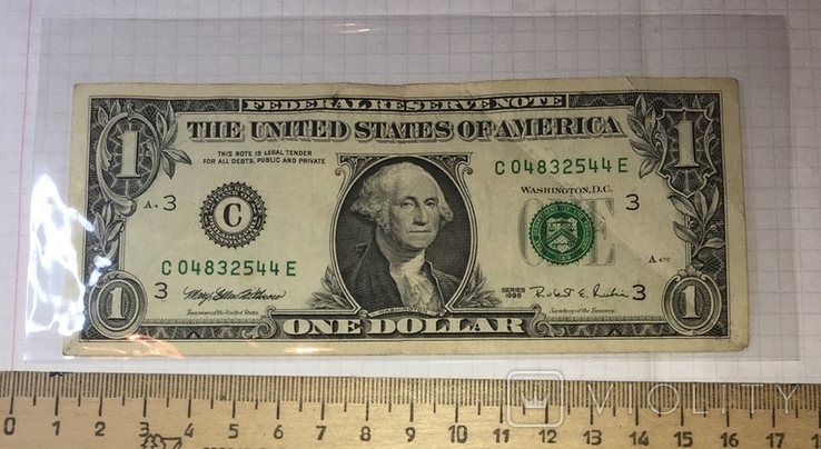 1 доллар США, серия С, 1995 год (в защитном файле)