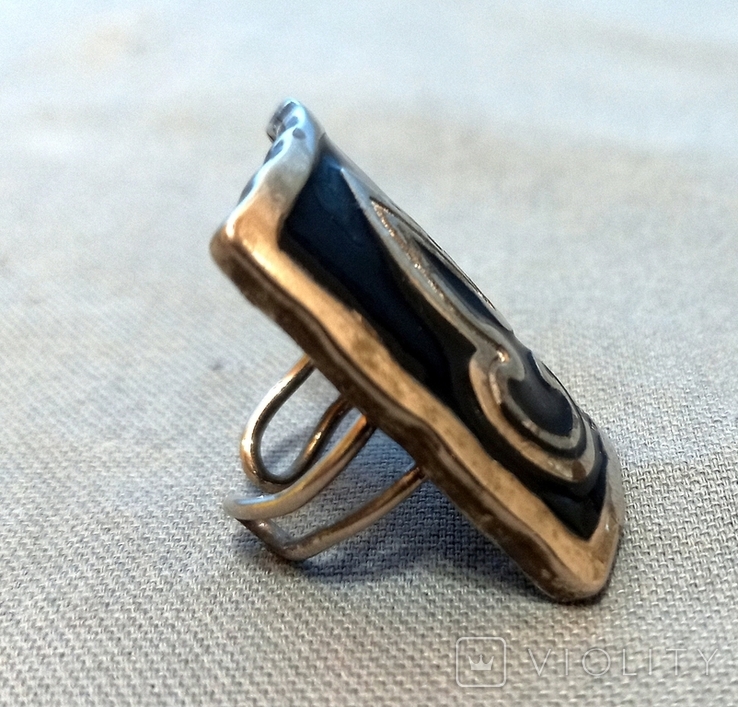 Women's Ring Ring Metal Enamel Vintage Europe, photo number 4