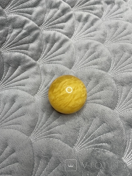 Янтарный шарик 47мм желтый пейзаж, фото №5