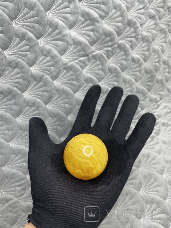 Янтарный шарик 47мм желтый пейзаж, фото №7