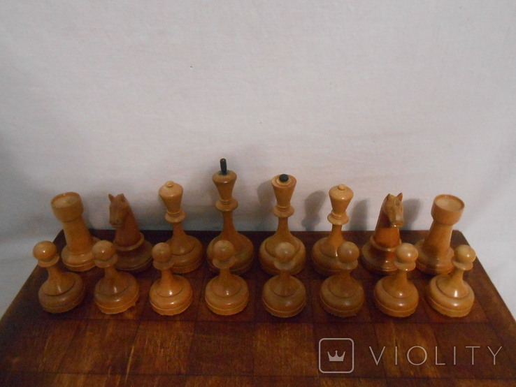 Шахматы деревянные старые, с утяжелителями, фото №3