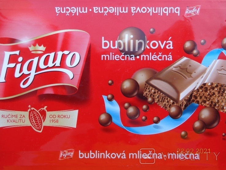 Обёртка от шоколада "Figaro bublinkova mliecna" 80g (Kraft Foods Slovakia, Словакия, 2014), photo number 3
