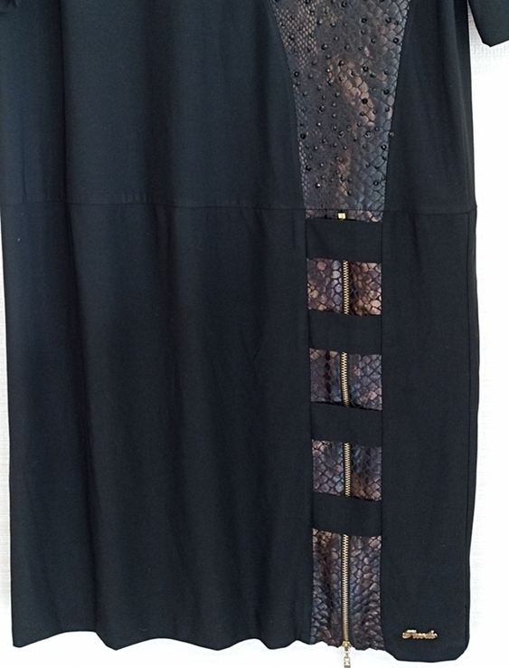Pixola Стильное женское платье туника черное с отделкой 48-50 Польша, фото №11
