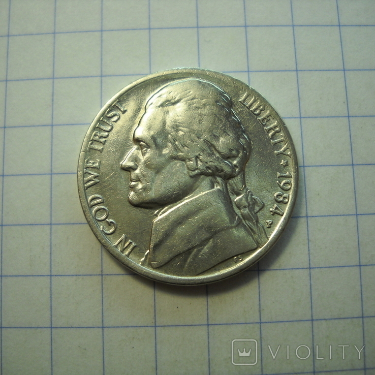 США, 5 центов 1984 г.(Р), фото №2